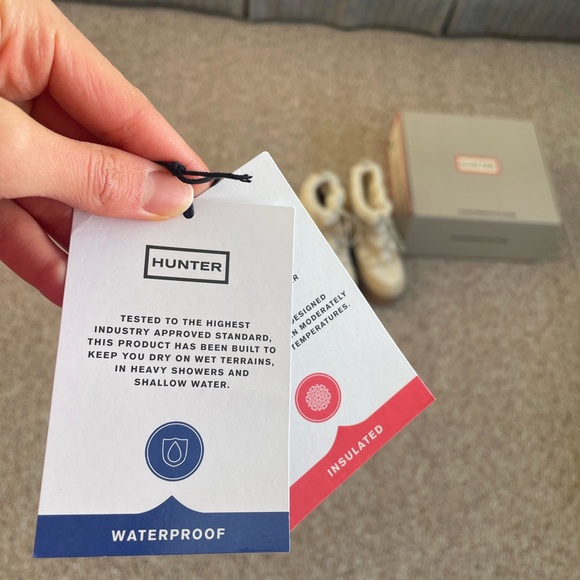 Hunter Beige Shearling Winter Boots - Picture 2 of 11